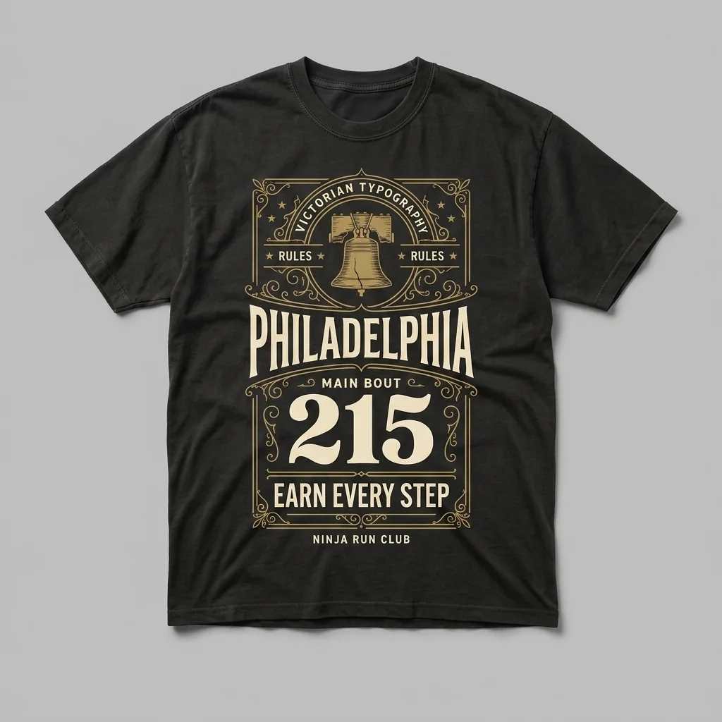 Philadelphia 215 premium garment-dyed vintage black oversized running t-shirt with a fight card front print and matching five-panel cap